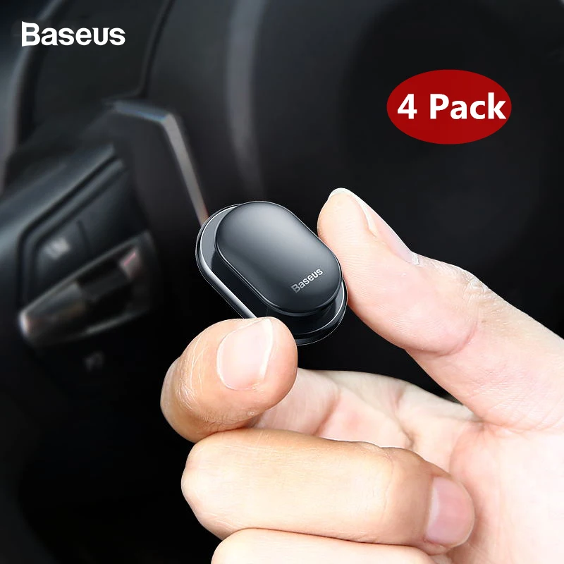 Baseus 4 шт., автомобильные зажимы, USB кабель, органайзер для хранения, автомобильный крючок, автомобильная наклейка, держатель, авто крепление для кабеля, наушников, ключей, настенная вешалка