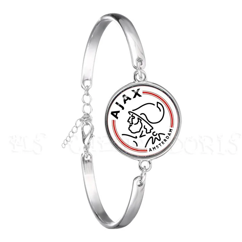 Football Club 18mm Glass Cabochon Bracelet Ajax PSV Football Leagues Logo Soccer Club Bangle For Funs Gift