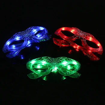 

2019 New LED Lights Night Party Decor Flash Glasses Festive Party Dance Glowing Glasses Spider Role Performances