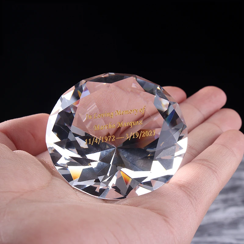 Shining Huge 100mm Crystal Diamond Shaped Cut Glass Paperweight Wedding Decor Gifts Hot 6