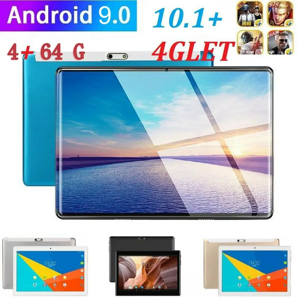 10," wifi/4G-LTE металлический планшет Android 9,0 Pad 2.5D HD экран 4 64G Двойная камера