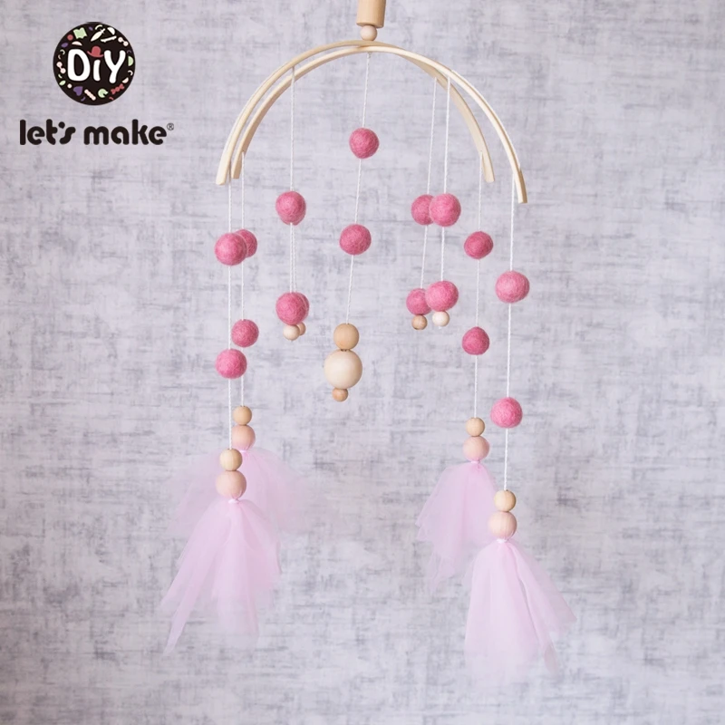1 шт. модные розовые шерстяные шарики колокольчики для кроватки подвесные