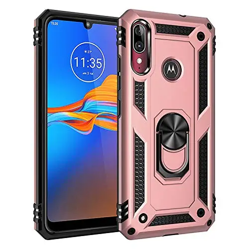 Чехол для Moto P40 с вращающимся кольцом, Двухслойное кольцо с подставкой, противоударный магнитный автомобильный чехол для Moto One Action