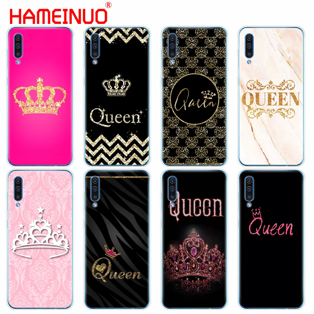 

silicon phone cover case for Samsung Galaxy S10 E PLUS A10 A20 A30 A40 A50 A70 A10E A20E M20 bumper Queen and king crown Coque