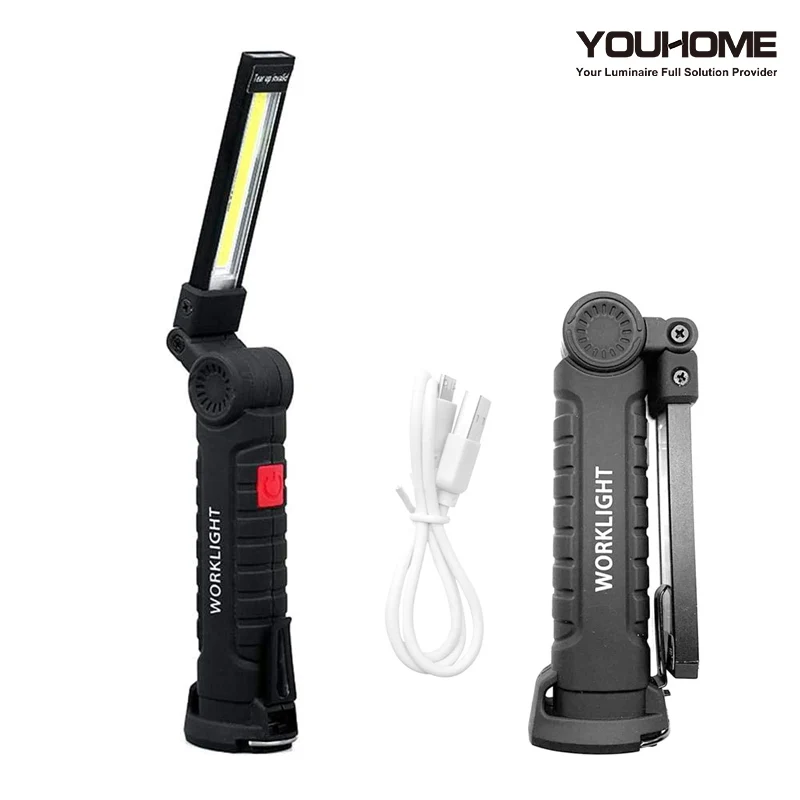 Ручной COB светодиодный фонарик USB Перезаряжаемый 5 режимов водонепроницаемый