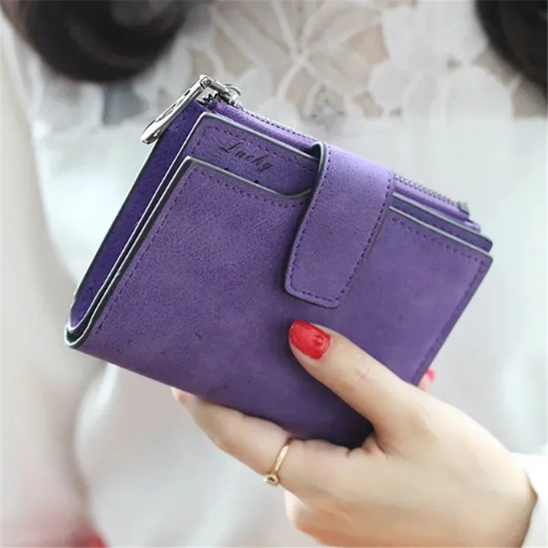 

Vintage Matte Women Wallet 2019 Bag Luxury Brand Ladies Casual Leather Hasp Zipper Pouch Short Clutch Solid Small Female Purse