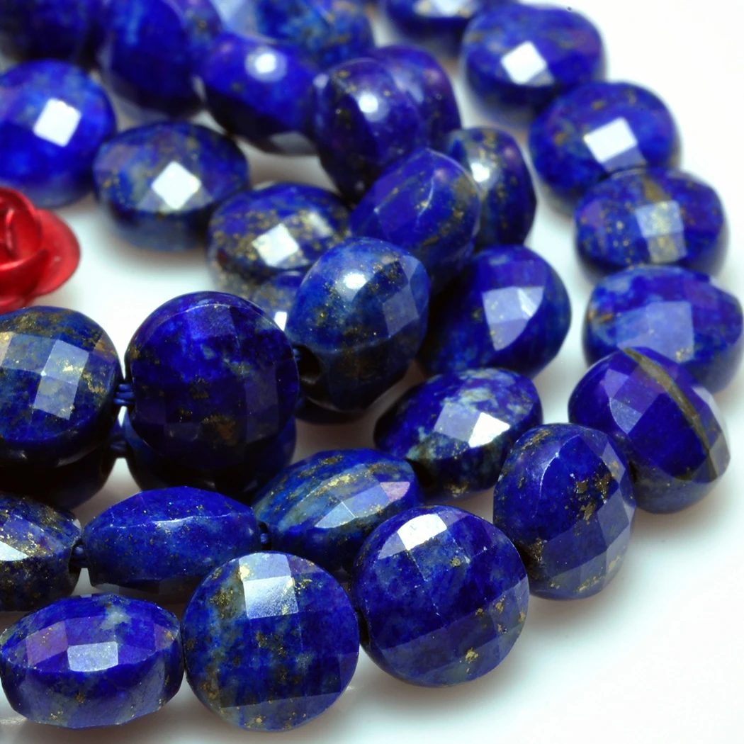 Lapis lazuli 4 мм 6 мм бусы с натуральными драгоценными камнями диск граненый для ювелирных изделий ожерелье серьги браслет 15 дюймов ICNWAY