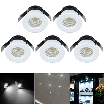

5pcs Led Downlight White 3w cob led spot ceiling recessed downlights round panel light Aluminum recessed downlights AC85-265V