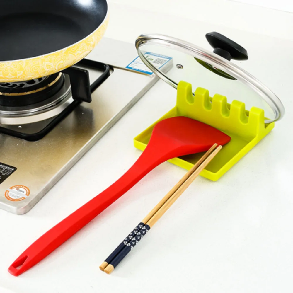 

Kitchen Plastic poon Holders Fork Spatula Shelf Plastic Spoon Rest Chopsticks Holder Non-slip Spoons Pad Kitchen Cooking Tool