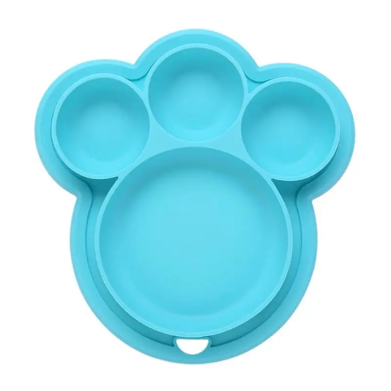 Silicone Baby Plate with Spoon Cushion Kids Infant Feeding Fruit Snack Bowl - Цвет: 01