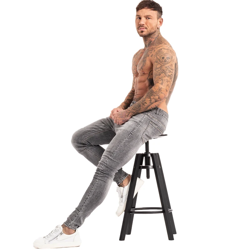 GINGTTO Brand Jeans Men Homme Slim Fit Super Skinny Jeans for Men Hip Hop Ankle Tight Cut Closely To Body Big Size Stretch zm129