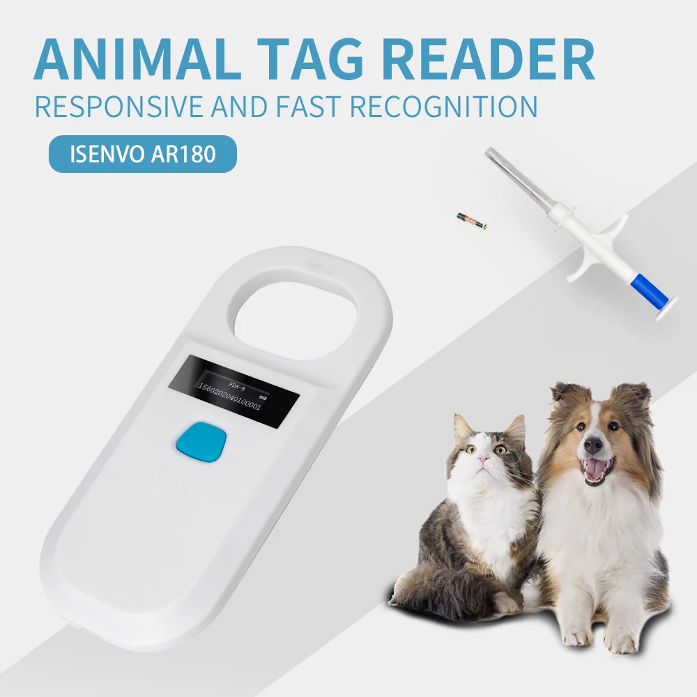 Lecteur De Puces Transpondeur Pet scan Pour Animaux ISENVO – Scanner de micropuce AR180 pour animaux de compagnie, lecteur  portable RFID, identification des animaux de compagnie, enregistrement des  puces, poisson, chien, chat | AliExpress