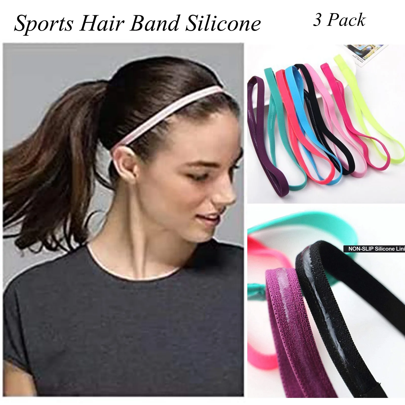 En oferta 3 uds banda para la cabeza cabello cinta diadema tramo hombre abrigo elástico deportes delgada banda elástica para deportes cinta para el pelo diademas zWzKE8m7Wre