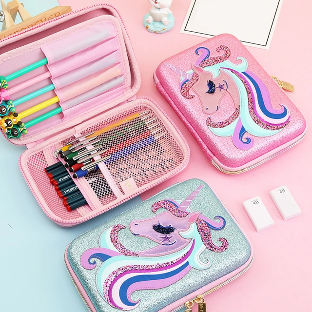 Unicorn Pencil Case Flamingo Pencil Box School Supplies 3D Estuche Escolar  Kawaii Trousse Scolaire Cute School Pencil Cases - AliExpress