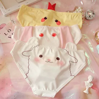 

Princess sweet lolita underwear Japanese soft girl lovely rabbit three-dimensional ears sexy milk silk printed underwear LP061