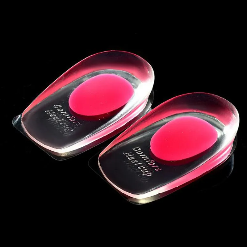 1pair Men Women Silicone Gel Heel Cushion Insoles Soft Spur Support Shoe Pad Relief Foot Pain Protectors High Heel Inserts