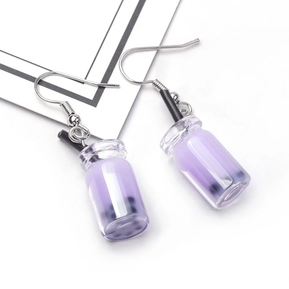Creative Unique Drop Earrings Women Wine Bottle Bubble Tea Earring Personality Resin Milk Tea Drink Wine Bottle Earrings Funny Creative Unique Drop Earrings Women Wine Bottle Bubble Tea Earring Personality Resin Milk Tea Drink Wine Bottle Earrings Funny