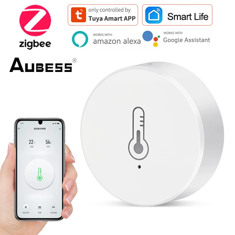 Aubess New Tuya Zigbee Temperature And Humidity Sensor Smartlife