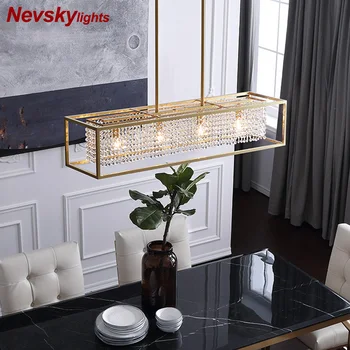 

Modern crystal pendant lights kitchen island pendant lighting living room ceiling lamp dining copper luster kitchen fixture quad
