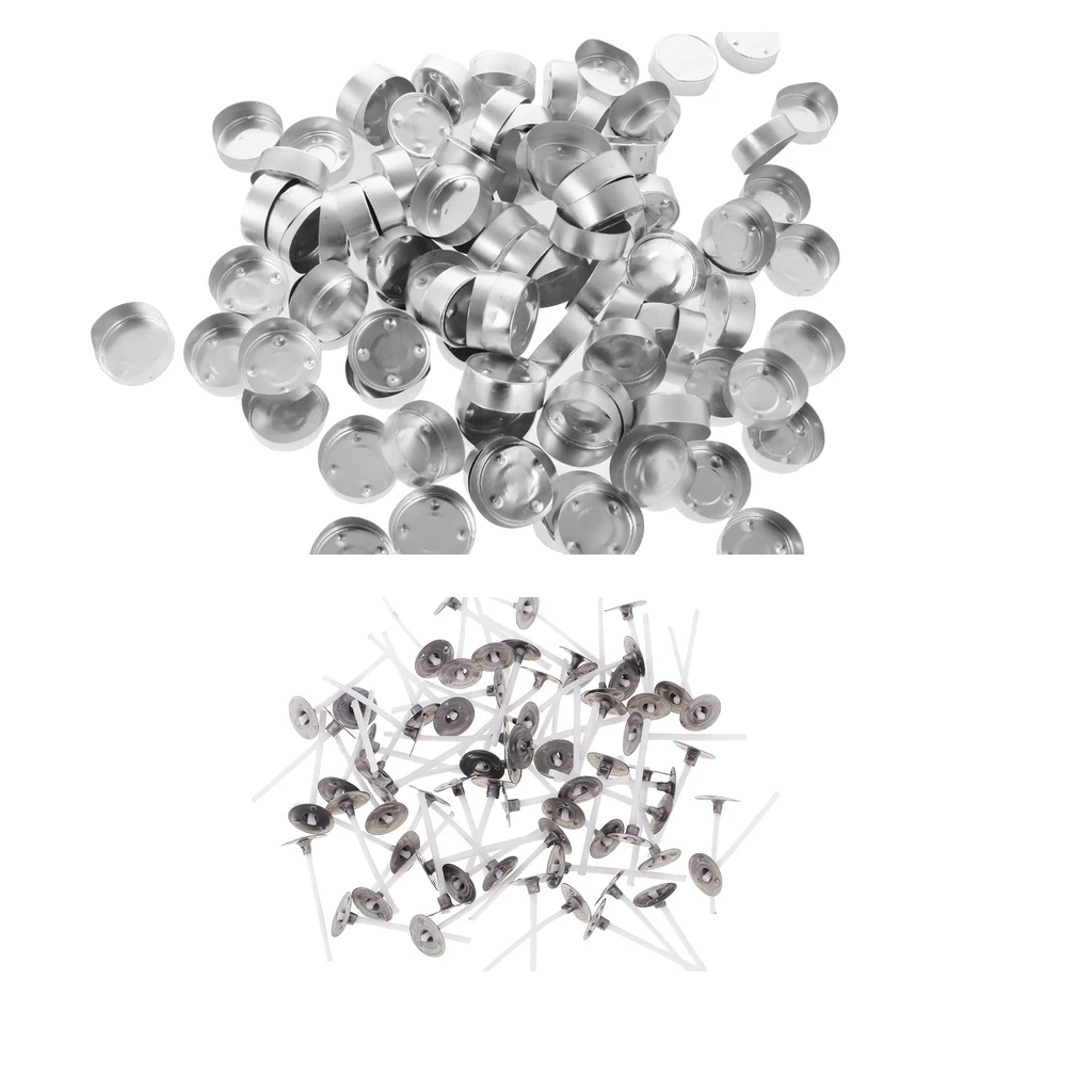 300x Aluminium Tea Light Empty Case Containers & Candle Wicks Candles Making