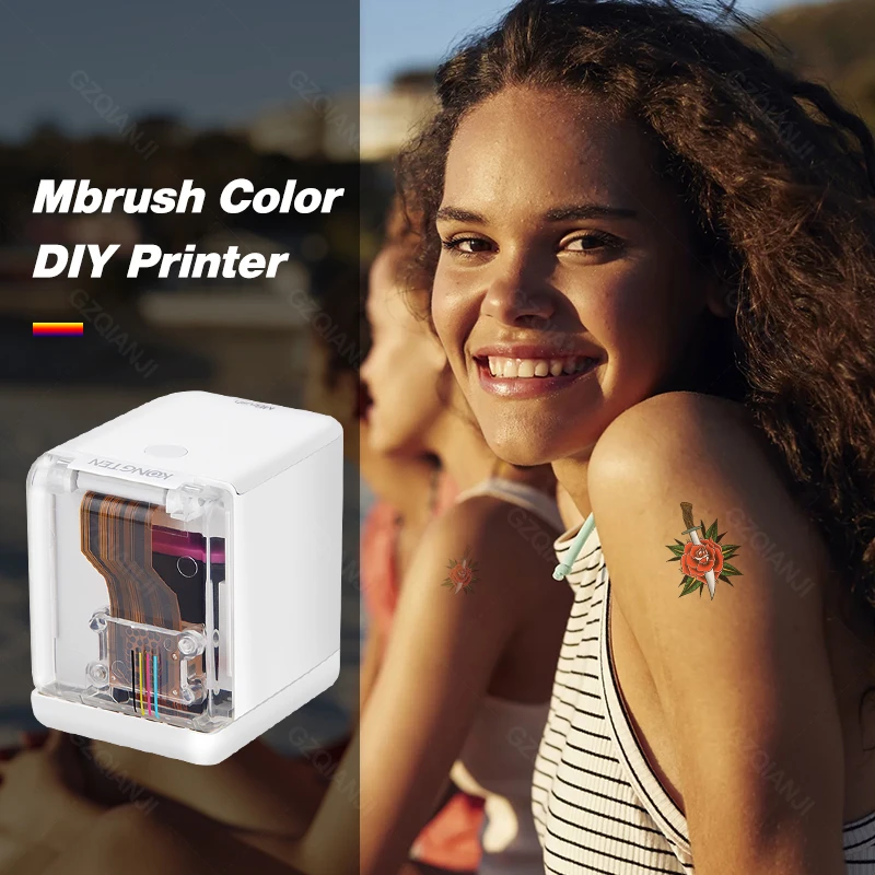 sprocket mini printer Mbrush Portable Mobile Color Mini Handheld Printer inkjet WIFI USB ios Android tattoo logo wireless Bluetooth A4 inkjet printer mini phone printer