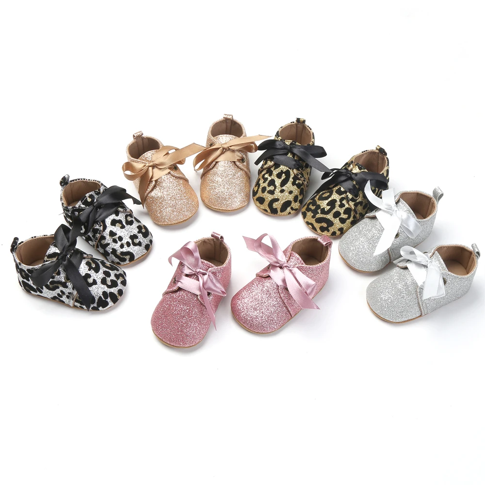 Baby Tassel Soft Sole Glitter Shoes Infant Boy Girl Leopard Print Walking shoes