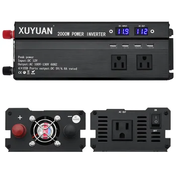 

4USB Port Inverter 2000W Watt DC 12V/24V to AC 110V 60HZ Car Power Inverter Charger Converter Adapter inversor