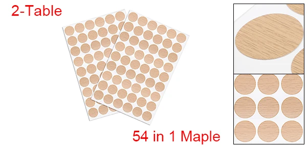 Maple 2pcs Uxcell 1-3 упаковка самоклеющиеся винтовые отверстия наклейки s, 1-настольные самоклеящиеся винтовые крышки Пылезащитная наклейка 21 мм 54 в 1 - Цвет: Maple 2pcs