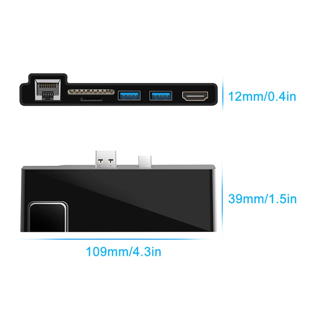 Led Ethernet порт ABS usb-хаб Многофункциональный Lan адаптер Plug And Play TF компьютерная док-станция Mini RJ45 для Surface Pro 6