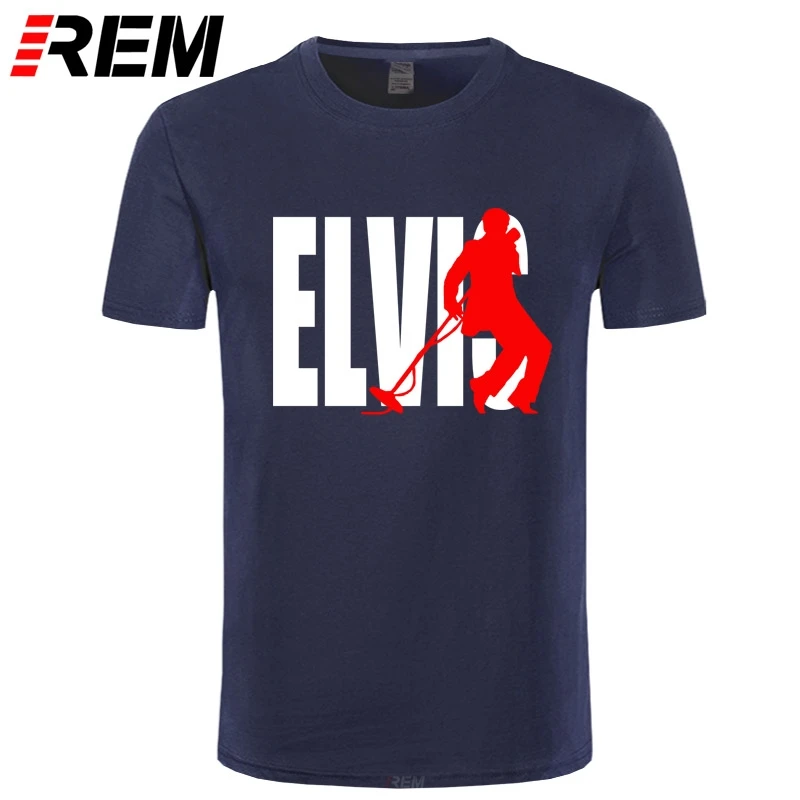 Горячая Распродажа Высококачественная хлопковая смешная футболка REM Elvis Presley The