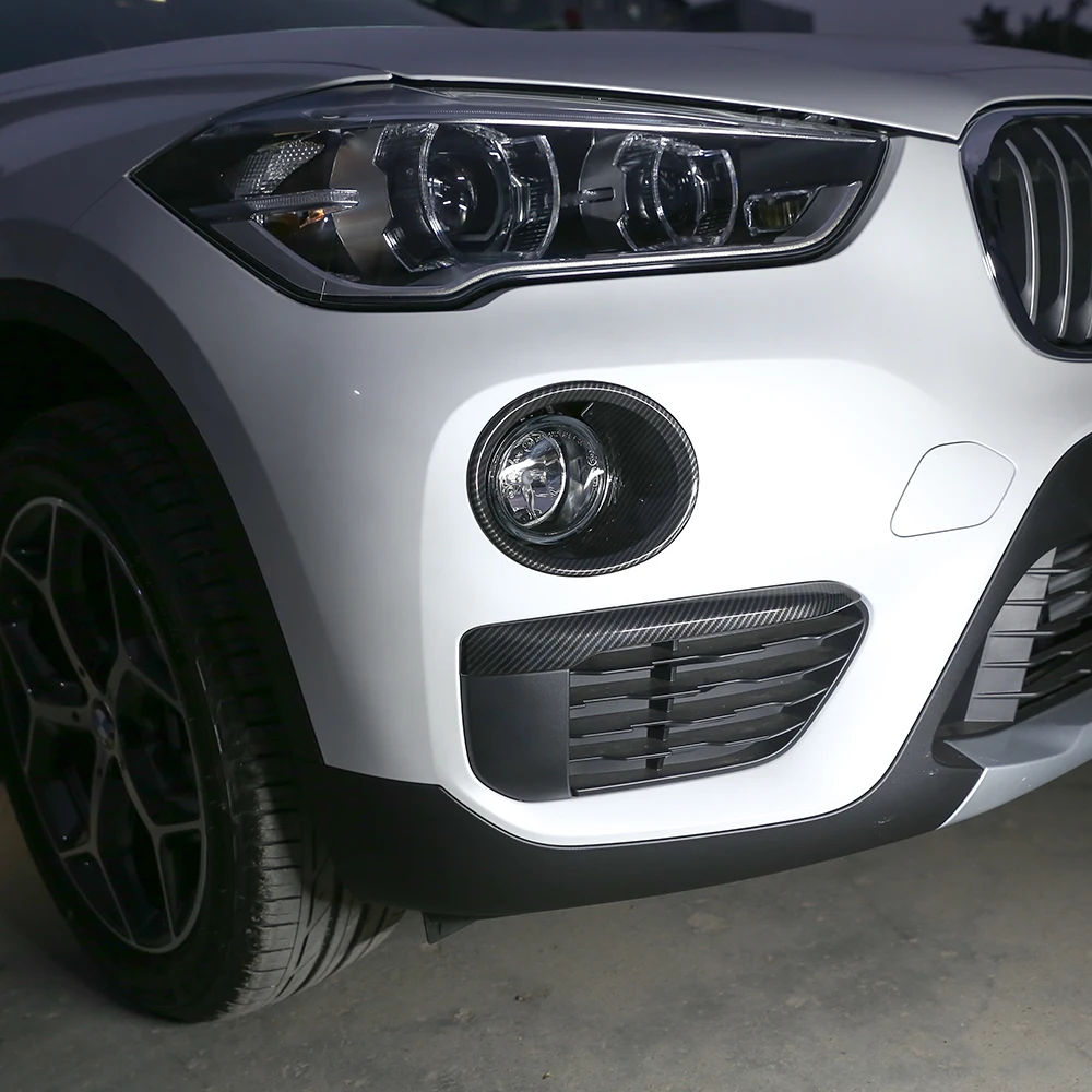2 шт. для BMW X1 F48 2016 2018 углеродное волокно ABS Хром Передняя противотуманная фара