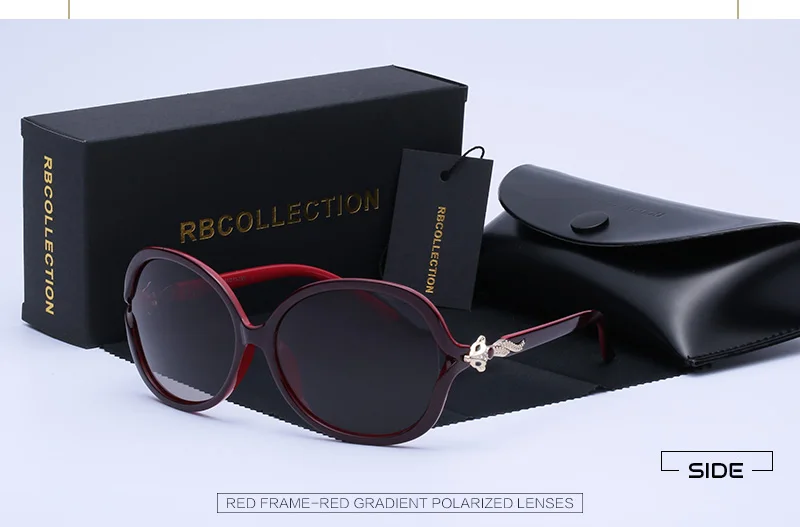 luxury polarized Women Sunglasses Gradient Plastic Frame female Sunglasses women sun glasses Gafas De Sol gafas de sol mujer - Цвет линз: red