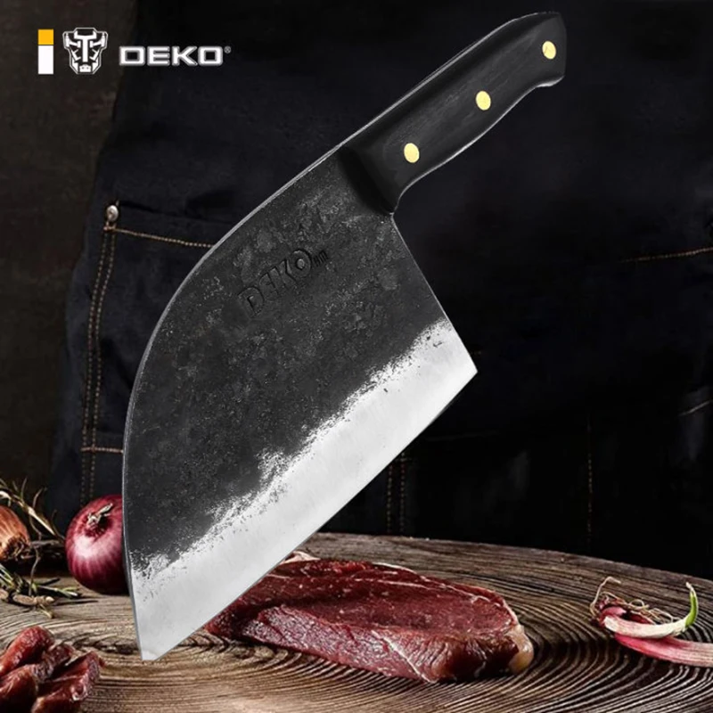 DEKO Bone резак ручной работы Высокоуглеродистый мясорубка традиционный нож для