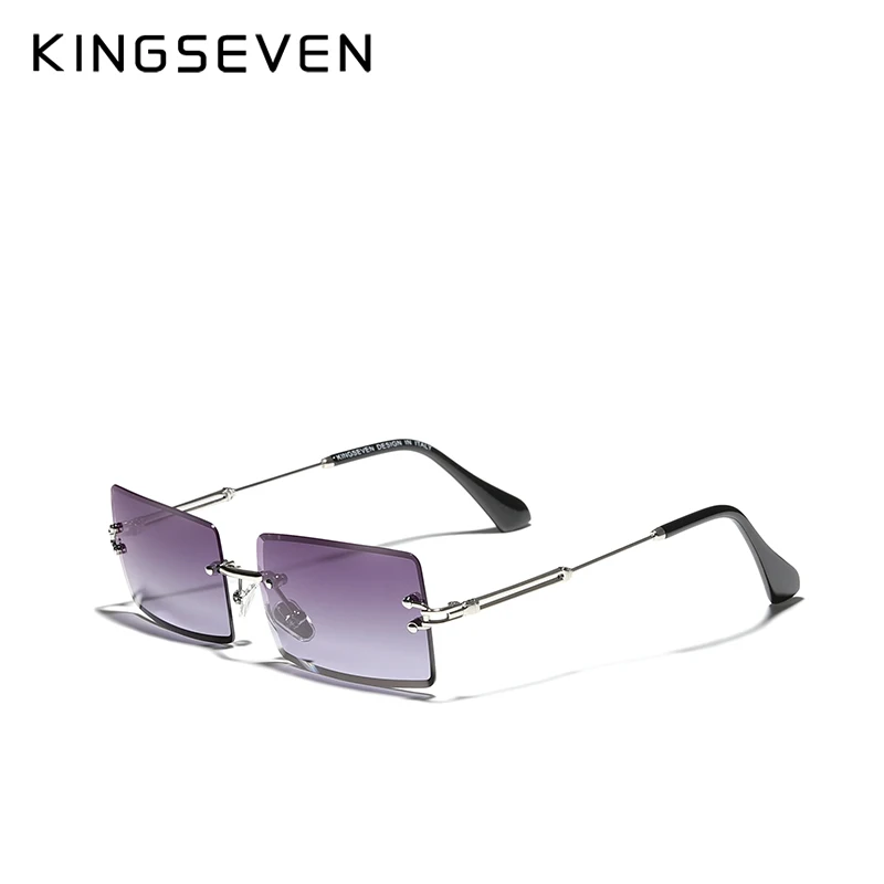 

KINGSEVEN Gradient Rectangle Lens Sunglasses Women's Rimless Square Sun Glasses For Women 2020 Young Style Female Shades N810