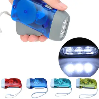 

New 3 LED Hand Crank Traveling Hand Flashlight LED Lighting Mountaineering Camping Light