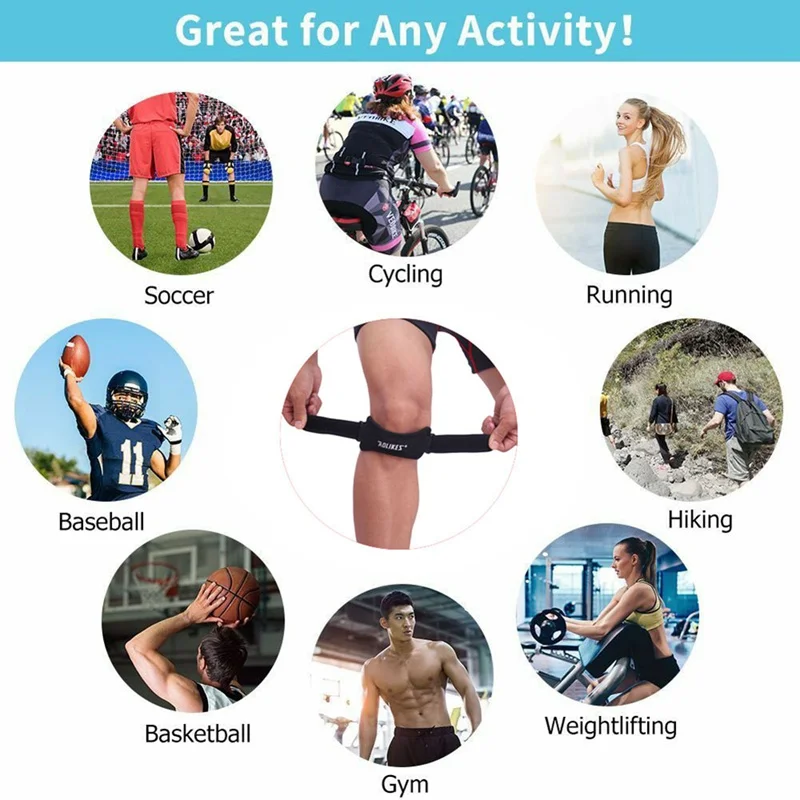 1PC Adjustable Knee Patellar Tendon Support Strap Band Knee Support Brace for Running basketball volleyball Sports Kneepad