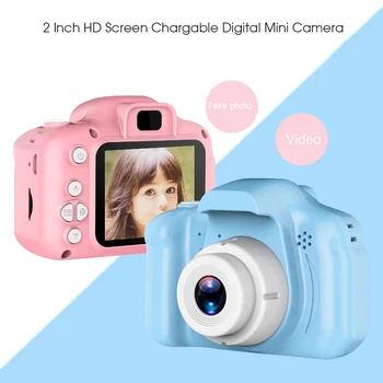 

Mini Camera Kids Cartoon Cute Camera 2 Inch HD Screen Chargable Digital Toys Outdoor Photography Props for Child Birthday Gift