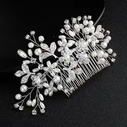Свадебная расческа для волос хрустальные кораллы гребни для волос ручной работы цветок лоза свадебное ювелирное украшения для волос