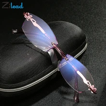 Zilead фиолетовые безрамные очки для чтения TR90 металлические женские очки для дальнозоркости и дальнозоркости унисекс очки+ 1,0 до+ 4,0