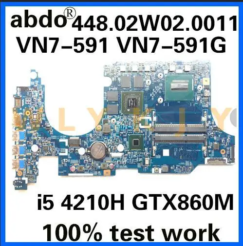 Для Acer aspire VN7-591 VN7-591G ноутбук материнская плата 14206-1 448.02W02.0011 Процессор i5-4210HQ GPU GTX860M