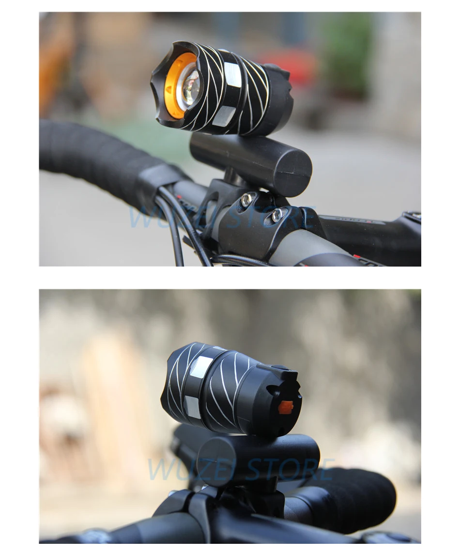 Top Bicycle light USB T6 Rechargeable Adjustable cycling Light 3000mA Battery Front Bike Headlight Lamp LED 6