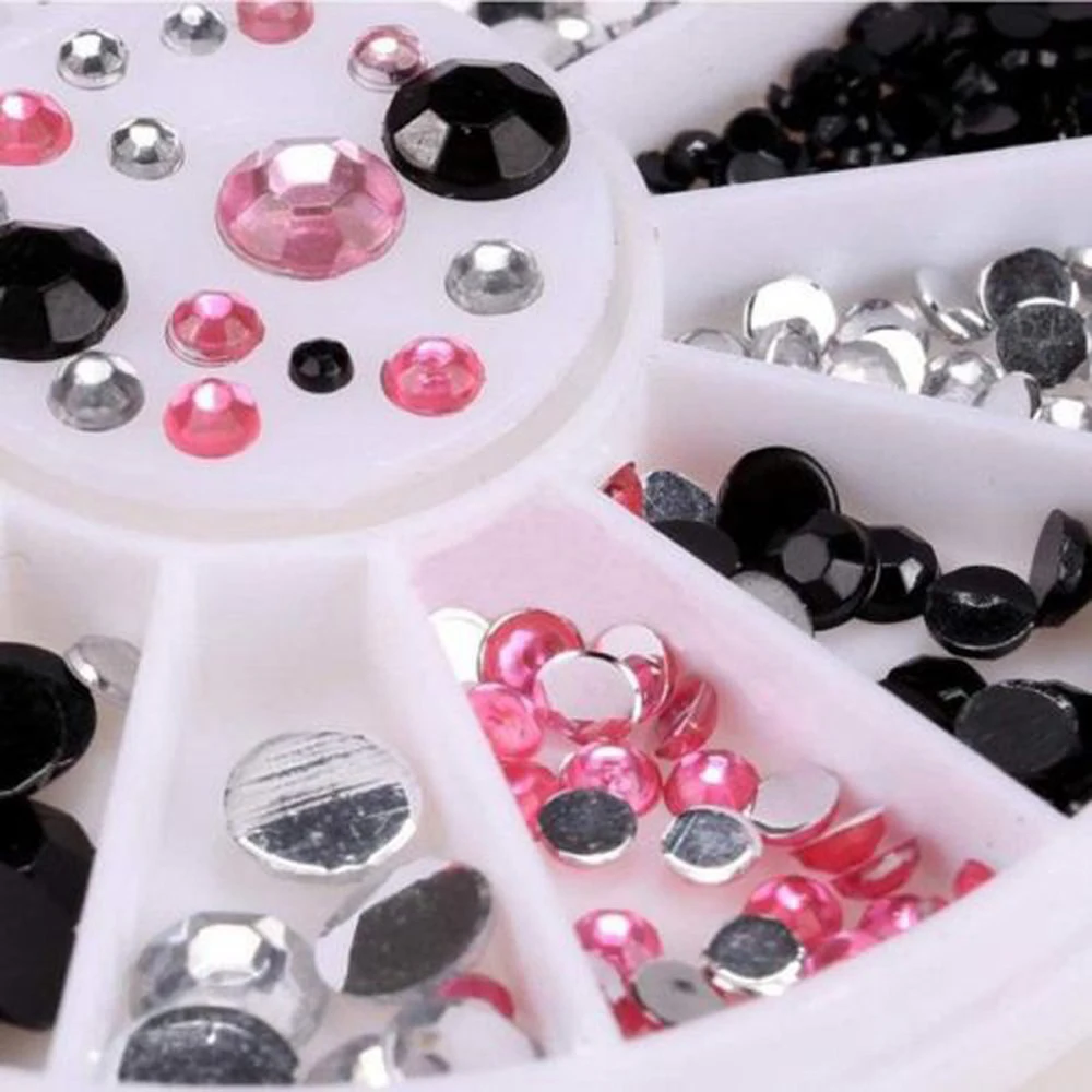 New Multi-size Nail Rhinestones 3D Crystal AB Clear Nail Stones Gems Pearl DIY Nail Art Decorations Gold Silver Rivet Rhinestone