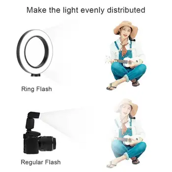 

LED Ring Light Tripod Camera Photography Dimmable Selfie Video Light with Phone Holder KQS8