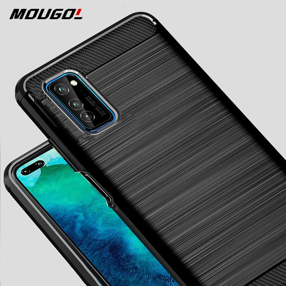 

For Honor V30 V 30 Pro Case Carbon Fiber Cover Shockproof Phone Case For Huawei Honor V30 Cover Durable Bumper Flex Shell