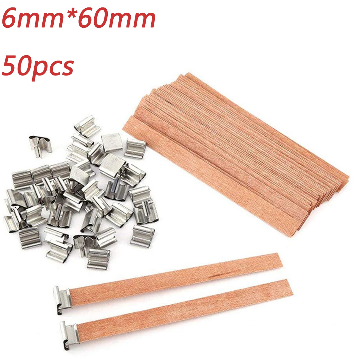6mm60mm 50 шт. деревянный фитиль для свечей с вкладкой Sustainer подставки свеча фитиль ядро для DIY Ремесло Свеча делая поставки 6/8/9/10/12,5/13 мм - Цвет: 6mm60mm