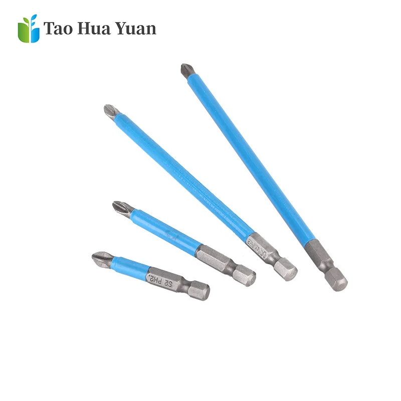 Tao Hua Yuan 7PCS PH2 Anti Slip Electric Screwdriver Bits Set Bits Hex Shank 25/50/65/70/90/127/150mm Power Tool Accessories AA