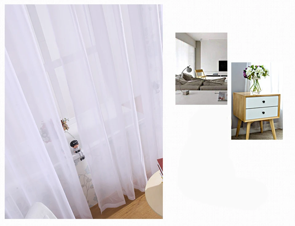 ZISIZ Европейский Стиль, однотонные белые тюлевые занавески для окна, занавески для гостиной, кухни, занавески из вуали