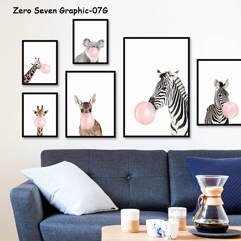 Декор в скандинавском стиле забавная жевательная резинка животное Зебра кенгуру