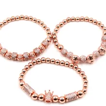 8 мм 3 компл./лот rf43 серебро золото голова льва в короне медь микро проложить cz Циркон кубический цирконий браслет отрегулированный очаровательный браслет