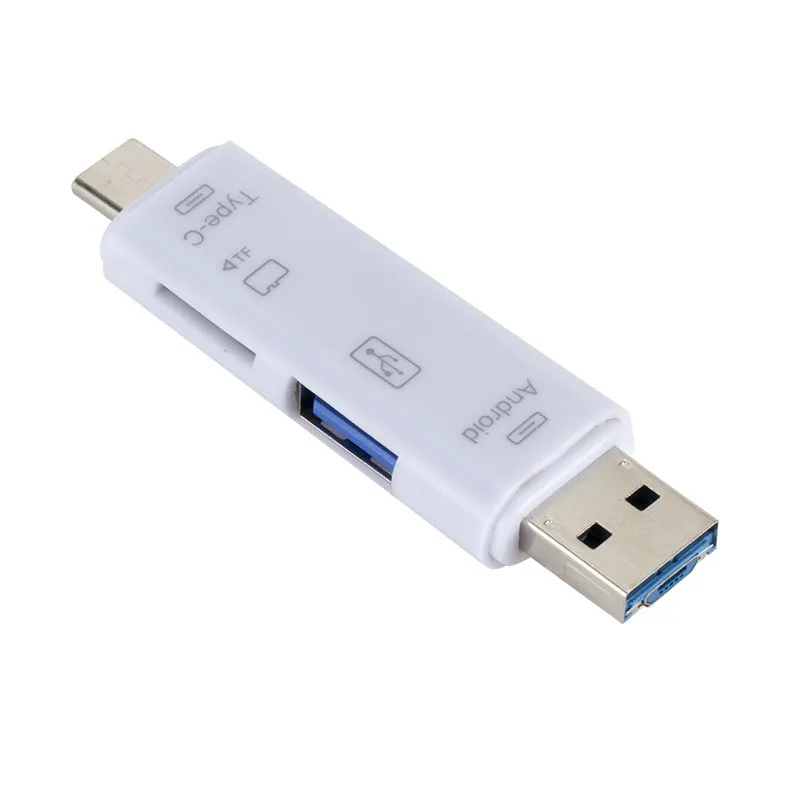 Универсальный кард-ридер TYPE-C TF USB2.0 5-в-1 OTG ABS прочный кард-ридер Многофункциональный высокого качества быстро считывает - Цвет: A